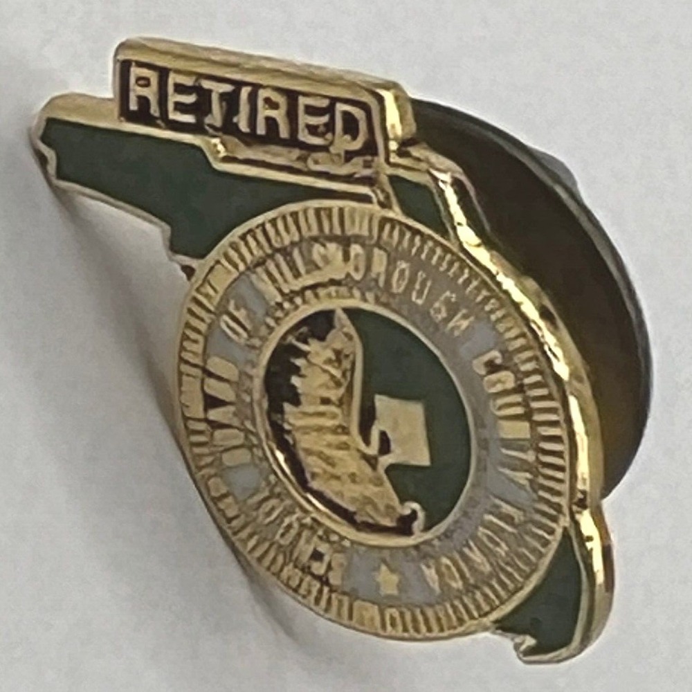 Hillsborough County Florida Pin School Board Lapel Pin Gold Tone Green Enamel
